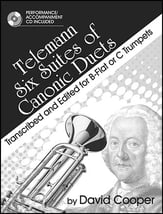 TELEMANN SIX SUITES OF CANONIC DUETS B FLAT OR C TRUMPET BK/CD-P.O.P. cover